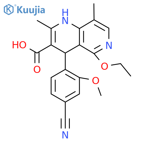 4-(4-Cyano-2-methoxyphenyl)-5-ethoxy-2,8-dimethyl-1,4-dihydro-1,6-naphthyridine-3-carboxylic acid structure