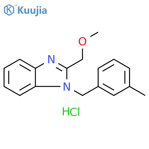 2-(methoxymethyl)-1-[(3-methylphenyl)methyl]-1H-1,3-benzodiazole hydrochloride structure