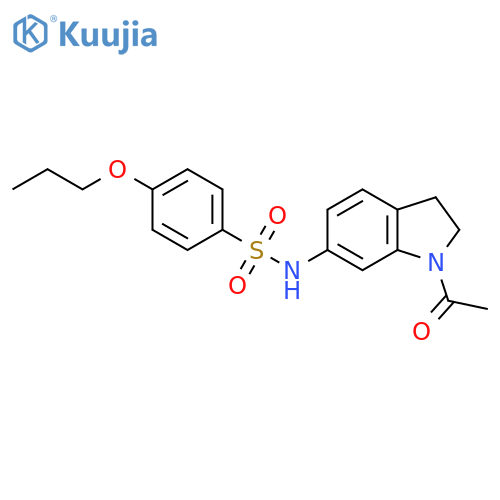 N-(1-acetyl-2,3-dihydro-1H-indol-6-yl)-4-propoxybenzene-1-sulfonamide structure