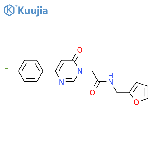2-[4-(4-fluorophenyl)-6-oxo-1,6-dihydropyrimidin-1-yl]-N-[(furan-2-yl)methyl]acetamide structure