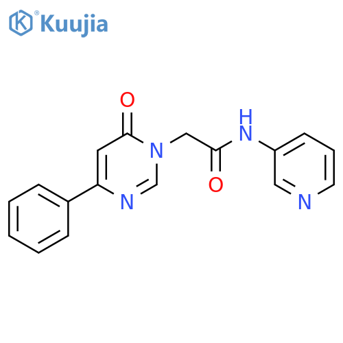 2-(6-oxo-4-phenyl-1,6-dihydropyrimidin-1-yl)-N-(pyridin-3-yl)acetamide structure