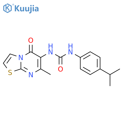 3-{7-methyl-5-oxo-5H-1,3thiazolo3,2-apyrimidin-6-yl}-1-4-(propan-2-yl)phenylurea structure