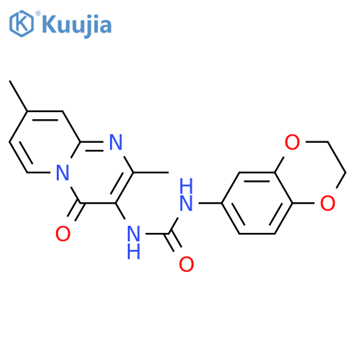 1-(2,3-dihydro-1,4-benzodioxin-6-yl)-3-{2,8-dimethyl-4-oxo-4H-pyrido[1,2-a]pyrimidin-3-yl}urea structure