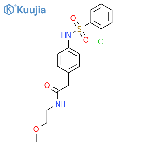 2-[4-(2-chlorobenzenesulfonamido)phenyl]-N-(2-methoxyethyl)acetamide structure