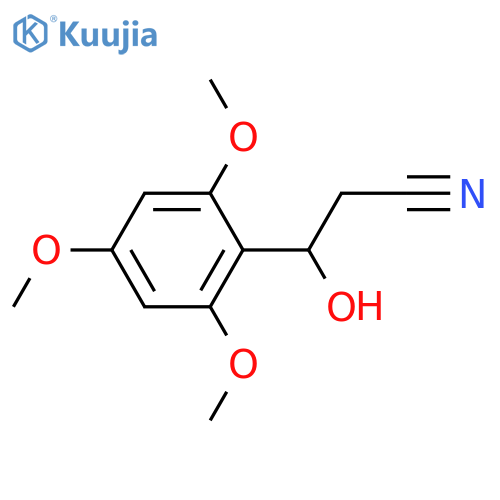 3-hydroxy-3-(2,4,6-trimethoxyphenyl)propanenitrile structure