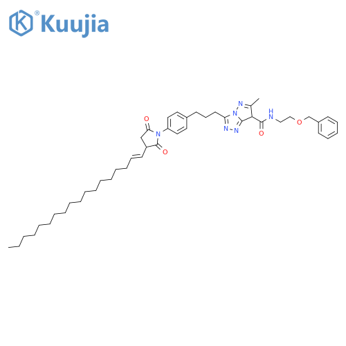 1H-Pyrazolo[5,1-c]-1,2,4-triazole-7-carboxamide, 6-methyl-3-[3-[4-[3-(octadecenyl)-2,5-dioxo-1-pyrrolidinyl]phenyl]propyl]- N-[2-(phenylmethoxy)ethyl]- structure