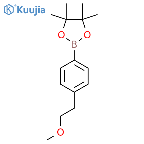 2-4-(2-methoxyethyl)phenyl-4,4,5,5-tetramethyl-1,3,2-dioxaborolane structure