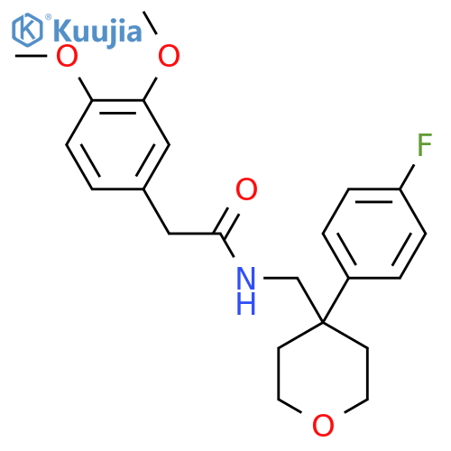 2-(3,4-dimethoxyphenyl)-N-{[4-(4-fluorophenyl)oxan-4-yl]methyl}acetamide structure