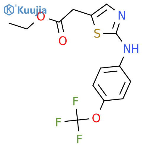 Ethyl 2-(2-((4-(trifluoromethoxy)phenyl)amino)thiazol-5-yl)acetate structure