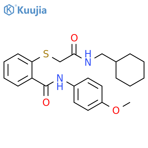 2-[[2-[(Cyclohexylmethyl)amino]-2-oxoethyl]thio]-N-(4-methoxyphenyl)benzamide structure