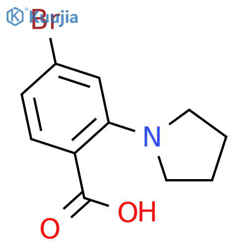 4-Bromo-2-pyrrolidinobenzoic Acid structure