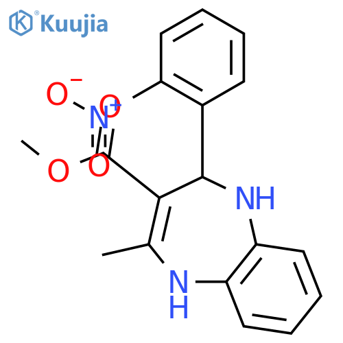 1H-1,5-Benzodiazepine-3-carboxylic acid,2,5-dihydro-4-methyl-2-(2-nitrophenyl)-, methyl ester structure