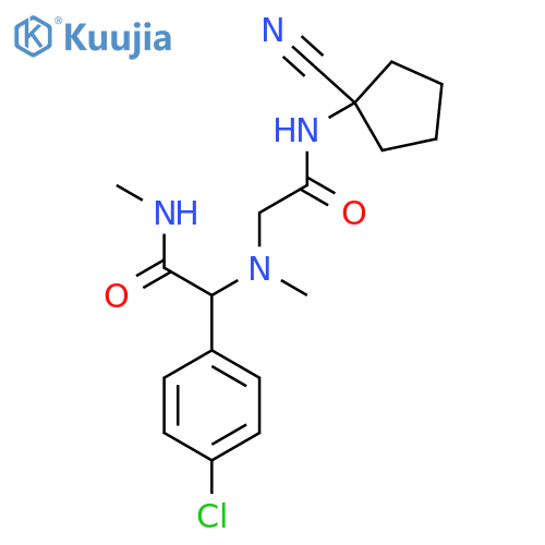 2-(4-Chlorophenyl)-2-({[(1-cyanocyclopentyl)carbamoyl]methyl}(methyl)amino)-N-methylacetamide structure