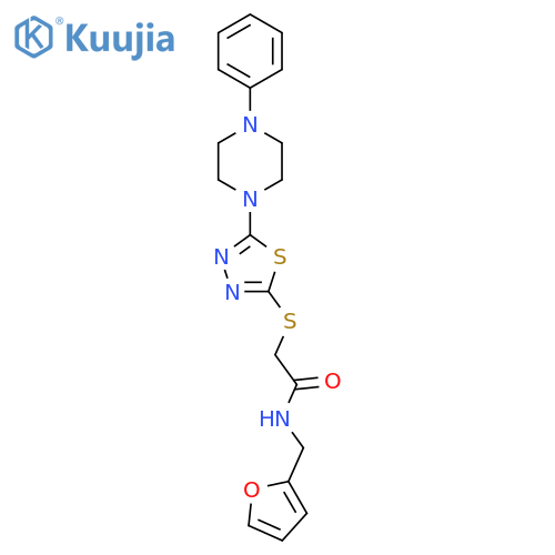 N-(furan-2-yl)methyl-2-{5-(4-phenylpiperazin-1-yl)-1,3,4-thiadiazol-2-ylsulfanyl}acetamide structure