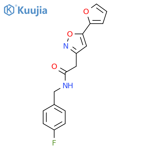 N-(4-fluorophenyl)methyl-2-5-(furan-2-yl)-1,2-oxazol-3-ylacetamide structure