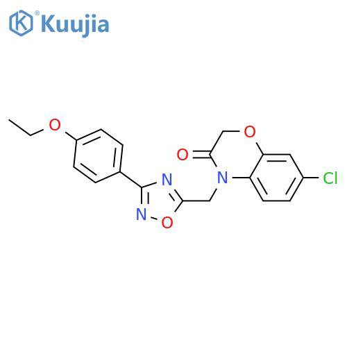 7-chloro-4-{[3-(4-ethoxyphenyl)-1,2,4-oxadiazol-5-yl]methyl}-3,4-dihydro-2H-1,4-benzoxazin-3-one structure