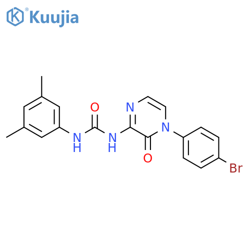 3-[4-(4-bromophenyl)-3-oxo-3,4-dihydropyrazin-2-yl]-1-(3,5-dimethylphenyl)urea structure