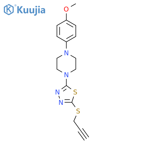 1-(4-methoxyphenyl)-4-5-(prop-2-yn-1-ylsulfanyl)-1,3,4-thiadiazol-2-ylpiperazine structure