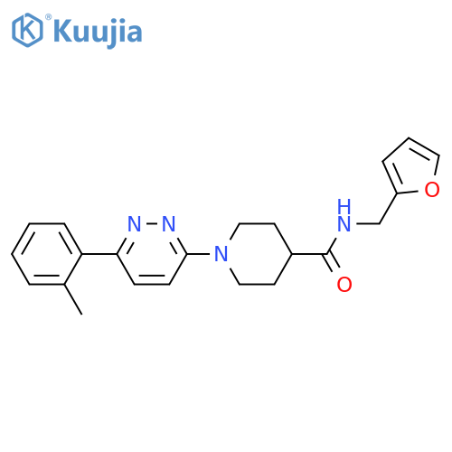 N-[(furan-2-yl)methyl]-1-[6-(2-methylphenyl)pyridazin-3-yl]piperidine-4-carboxamide structure
