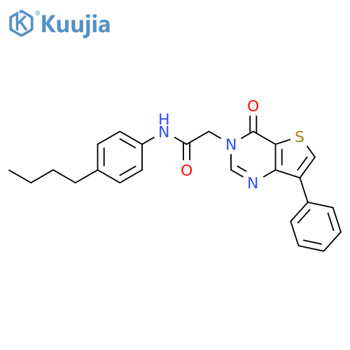 N-(4-butylphenyl)-2-{4-oxo-7-phenyl-3H,4H-thieno[3,2-d]pyrimidin-3-yl}acetamide structure