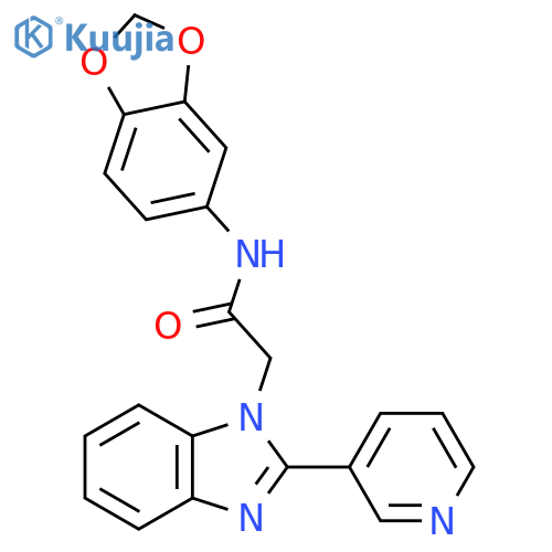 N-(2H-1,3-benzodioxol-5-yl)-2-2-(pyridin-3-yl)-1H-1,3-benzodiazol-1-ylacetamide structure