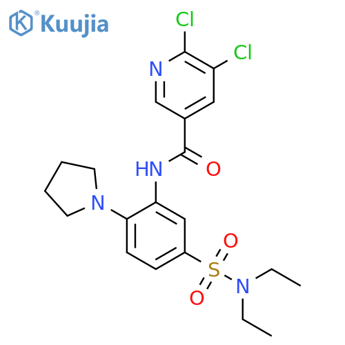 5,6-Dichloro-N-[5-(diethylsulfamoyl)-2-(pyrrolidin-1-YL)phenyl]pyridine-3-carboxamide structure