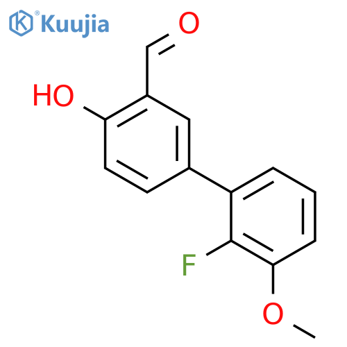 5-(2-fluoro-3-methoxyphenyl)-2-hydroxybenzaldehyde structure