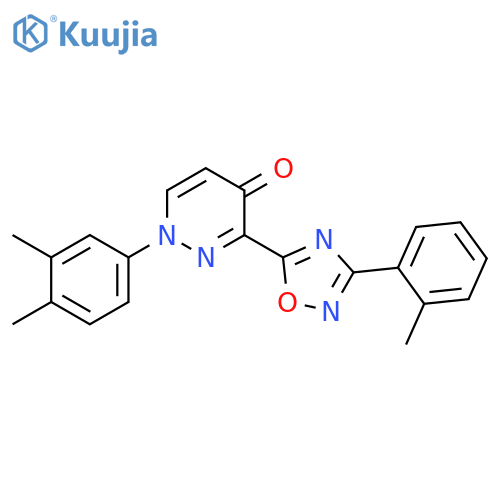 1-(3,4-dimethylphenyl)-3-[3-(2-methylphenyl)-1,2,4-oxadiazol-5-yl]-1,4-dihydropyridazin-4-one structure