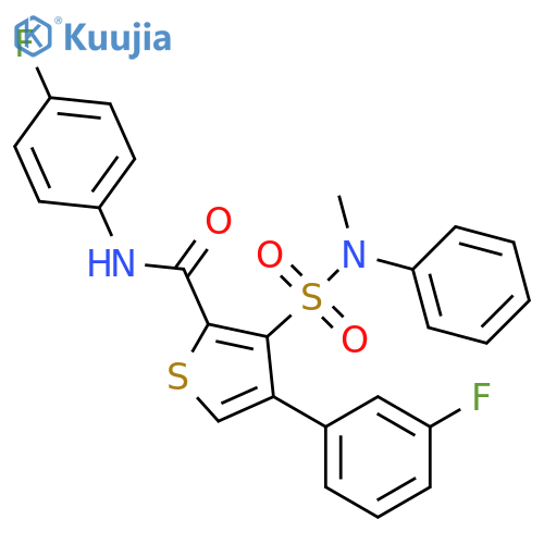 4-(3-fluorophenyl)-N-(4-fluorophenyl)-3-[methyl(phenyl)sulfamoyl]thiophene-2-carboxamide structure