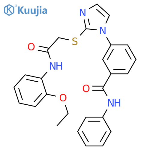 3-[2-({[(2-ethoxyphenyl)carbamoyl]methyl}sulfanyl)-1H-imidazol-1-yl]-N-phenylbenzamide structure