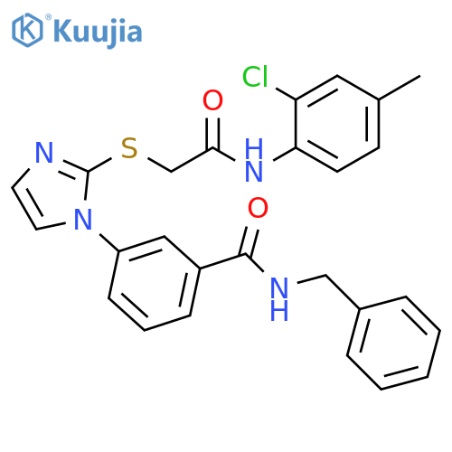N-benzyl-3-[2-({[(2-chloro-4-methylphenyl)carbamoyl]methyl}sulfanyl)-1H-imidazol-1-yl]benzamide structure