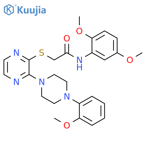 N-(2,5-dimethoxyphenyl)-2-({3-[4-(2-methoxyphenyl)piperazin-1-yl]pyrazin-2-yl}sulfanyl)acetamide structure