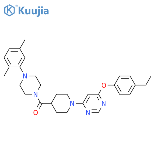 4-{4-4-(2,5-dimethylphenyl)piperazine-1-carbonylpiperidin-1-yl}-6-(4-ethylphenoxy)pyrimidine structure