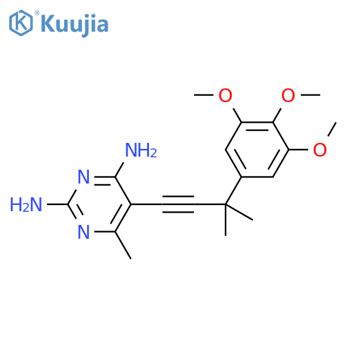 6-Methyl-5-(3-methyl-3-(3,4,5-trimethoxyphenyl)but-1-yn-1-yl)pyrimidine-2,4-diamine structure