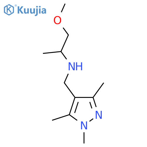 (1-methoxypropan-2-yl)(trimethyl-1H-pyrazol-4-yl)methylamine structure