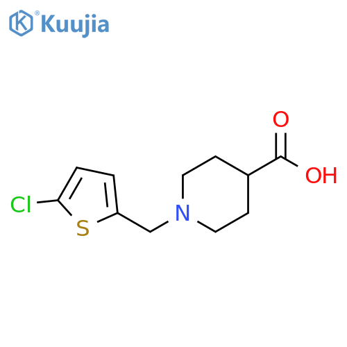 1-[(5-chlorothiophen-2-yl)methyl]piperidine-4-carboxylic acid structure