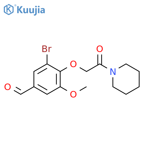 3-Bromo-5-methoxy-4-(2-oxo-2-piperidin-1-yl-ethoxy)-benzaldehyde structure