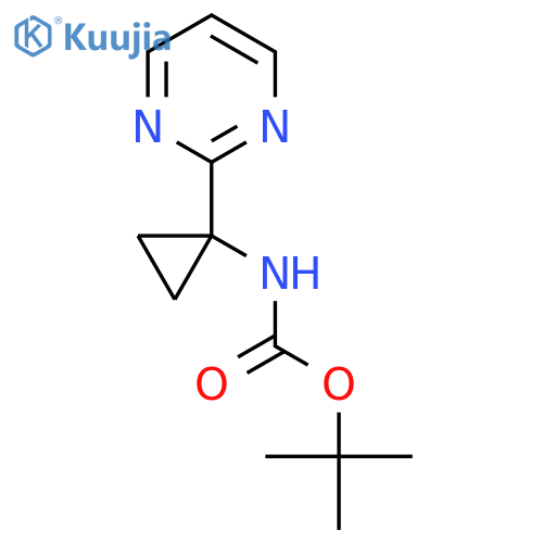 (1-Pyrimidin-2-yl-cyclopropyl)-carbamic acid tert-butyl ester structure