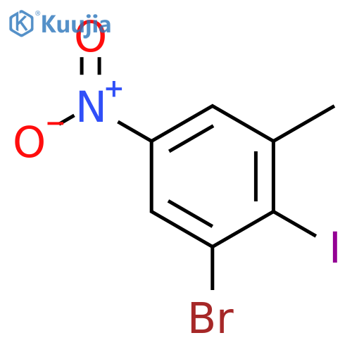 1-bromo-2-iodo-3-methyl-5-nitro-benzene structure