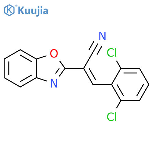 (2E)-2-(1,3-benzoxazol-2-yl)-3-(2,6-dichlorophenyl)prop-2-enenitrile structure