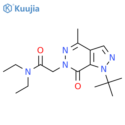 2-{1-tert-butyl-4-methyl-7-oxo-1H,6H,7H-pyrazolo3,4-dpyridazin-6-yl}-N,N-diethylacetamide structure