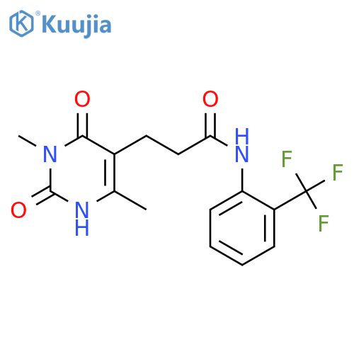 3-(3,6-dimethyl-2,4-dioxo-1,2,3,4-tetrahydropyrimidin-5-yl)-N-[2-(trifluoromethyl)phenyl]propanamide structure