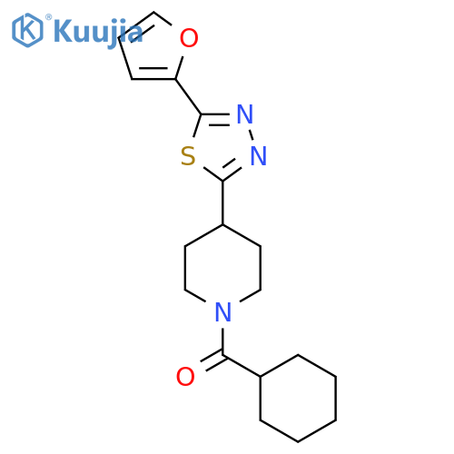 1-cyclohexanecarbonyl-4-5-(furan-2-yl)-1,3,4-thiadiazol-2-ylpiperidine structure