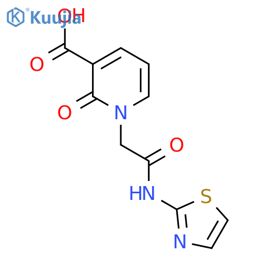 2-Oxo-1-(thiazol-2-ylcarbamoylmethyl)-1,2-dihydro-pyridine-3-carboxylic acid structure