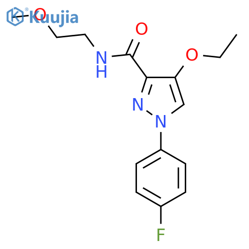 4-ethoxy-1-(4-fluorophenyl)-N-(2-methoxyethyl)-1H-pyrazole-3-carboxamide structure