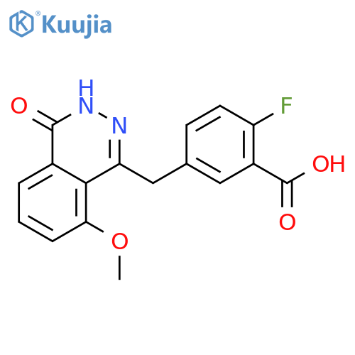 2-Fluoro-5-((8-methoxy-4-oxo-3,4-dihydrophthalazin-1-yl)methyl)benzoic acid structure