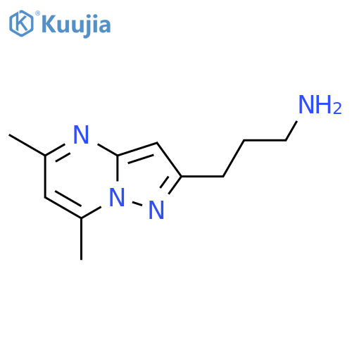 3-{5,7-Dimethylpyrazolo[1,5-a]pyrimidin-2-yl}propan-1-amine structure