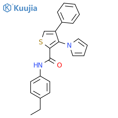 N-(4-ethylphenyl)-4-phenyl-3-(1H-pyrrol-1-yl)thiophene-2-carboxamide structure