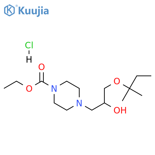 ethyl 4-{2-hydroxy-3-[(2-methylbutan-2-yl)oxy]propyl}piperazine-1-carboxylate hydrochloride structure