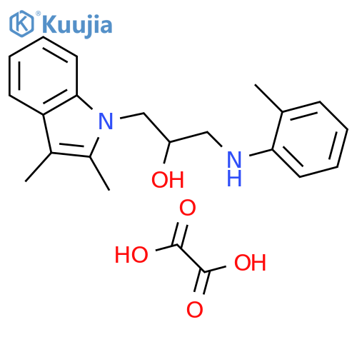 1-(2,3-dimethyl-1H-indol-1-yl)-3-[(2-methylphenyl)amino]propan-2-ol; oxalic acid structure
